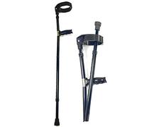 JWW Walking Cane Folding Elbow Crutches Telescopic Forearm Crutches Adjustable Height Ergonomic Cuff, Aluminum, Lightweight (Color : Black)