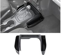 JWWY Center Console Gear Shift Storage Box for Jeep Wrangler JK JKU 2011-2018, Coin Tray Organizer Compartment, Matte Black