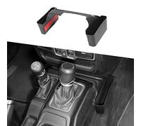 JWWY Gear Shift Shifter Storage Box Fit for 2018-2025+Jeep Wrangler JL JLU & Gladiator JT 4xe,Shifter Organizer Bin Gear Tray Center Console Compartment Trunk Interior Accessories Black(Fiber Lining)