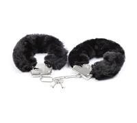JWZMB Plush Handcuffs Bracelet for Women Men, Stainless Steel Plush Fluffy Bracelet, Cosplay Handcuffs Bracelets Accessory for Role Playing Games, Escape Rooms, and Party Favors, M, Cotton, no