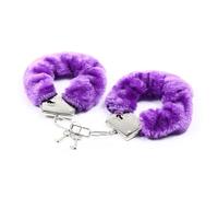 JWZMB Plush Handcuffs Bracelet for Women Men, Stainless Steel Plush Fluffy Bracelet, Cosplay Handcuffs Bracelets Accessory for Role Playing Games, Escape Rooms, and Party Favors, M, Cotton, no