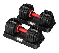 JX FITNESS Adjustable Dumbbell Set - 11KG/24.5KG Pair Weights with Non-Slip Handle, Space-Saving for Home Gym Exercise Equipment - Safety Locking Mechanism for Men and Women (24.5KG Pair)