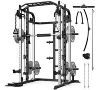 JX FITNESS Smith Machine Home Gym, Power Cage with Lat Pull Down System