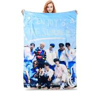 JXADVOK Stay K Flannel Blanket,Super Soft Stray Flannel Throw，KPOP Hyunjin Bangchan Felix Blanket for Kids Bed Sofa Office Knee Pad Bed Car Camping Beach Throw Blankets 27.5x39.3 Inch
