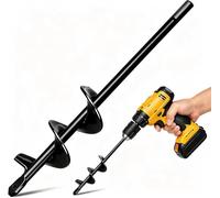 JXAurix Gardening Fence Post Auger,Alloy Stee 5x 22cm (black)