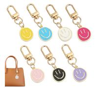 JXAXD 30 Pieces Gold Alloy Key Fob Smiley Smiley Pendant Set, Smiling Face Key Ring, Cute Handbag Key Pendant