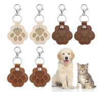 JXAXD 6 Pcs Pet Keepsake Keyring, Dog Hair Keyring, Pet Fur Keepsake, Dog Cat Paw Shape Leather Keychain, Dog Hair Key Chain, Cat Memorial Gifts, Pet Fur Keyring, Dog Fur Collector Keychain