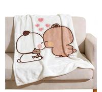 JXAXD Bubu Dudu Fleece Blanket, Bubu and Dudu Blanket, 100 x 130 cm, Cartoon Panda Blanket, Not Easy to Wrinkle Soft, Skin-friendly, Cute Cuddly Blanket for Living Room, Bedroom, Office, Sofa