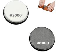 JXAXD Knife Sharpener Roller Disc Accessories, Replacement Discs for Rolling Knife Sharpener, Diamond 1000 and Ceramic 3000 (Thread Diameter: 11 mm)