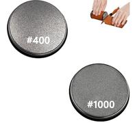 JXAXD Pack of 2 Knife Sharpener Roller Disc Accessories, Replacement Discs for Rolling Knife Sharpener, Diamond 400 and Diamond 1000 (Metric Thread: M12)