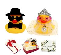 JXAXD Pack of 2 Squeaky Duck Wedding Gifts for Bride and Groom, Wedding Gift Funny for Newlyweds, Bath Ducks, Bridal Couple, Car Decoration Wedding for Ceremony, Souvenir, Heartwarming Gift