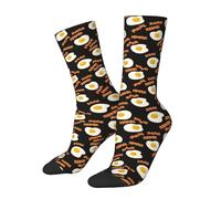 JXBFVUG Bacon And Eggs For Breakfast Socks For Women Men Soft Novelty Crew Socks Athletic Socks Funny Crazy Dress Socks