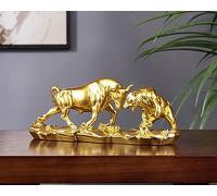 JXCBXJ Bull and Bear Statue,Resin Abstract Tabletop Decor, Stock Market Decor,Gifts for Financial Investment Managers Investor.