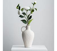JXCBXJ Handcrafted Ceramic White Vase,Antique Ceramic Vase,Creative Vase Modern Home Decor,for Centerpieces，Kitchen，Office or Room,Vintage Pottery Gifts,Housewarming Gift,with Handle-Height 10''.