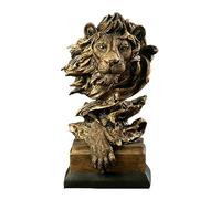 JXCBXJ Lion Head Statue - Resin Powerful Animal Decoration for Home Office - Feng Shui Ornament Gift