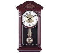 JXCCA Chiming Wall Clocks with Pendulum, Wall Clock Vintage, Living Room Clocks Wall Decorative Large, Battery Operated, Frame Spray Paint Texture, Three-dimensional Carving, European