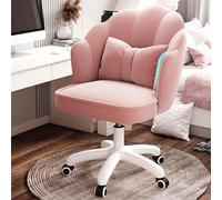 JXCCA Computer Chair Pink, Office Chair, Office Chair, Ergonomics, 360 ° Rotation, Rebound Cotton Cushion, Five-star Feet, Load-bearing 200kg