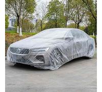 JXCCA Disposable Transparent Plastic Cover, Sedan Car Cover, Full Car Cover, Car Protective Cover with Elastic Band, Rainproof, Dustproof and Scratchproof, 6 Sizes