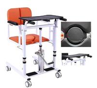 JXCCA Patient Lift Chair Portable Transfer Wheelchair Adjustable Self-service Patient Lift Transfer Machine with 180° Split Seat and Toilet Seat Transport Wheelchair Lift for Home Use