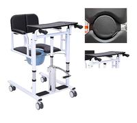 JXCCA Patient Lift Chair Portable Transfer Wheelchair Adjustable Self-service Patient Lift Transfer Machine with 180° Split Seat and Toilet Seat Transport Wheelchair Lift for Home Use