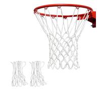 JXCTNNU Basketball Net 2 Pieces Basketball Net Chain Replacement Basketball Hoop Net 12 Loops White fit Standard Indoor or Outdoor (White)