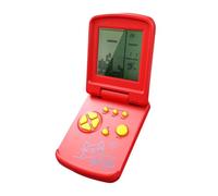 JXD 3.5-Inch Screen Block Game Console With Unique Flip Design Built-in 26 Retro Games Multiple Modes Adjustable Difficulty/Speed Children's Educational Game Toys Christmas (Red)