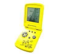 JXD 3.5-Inch Screen Block Game Console With Unique Flip Design Built-in 26 Retro Games Multiple Modes Adjustable Difficulty/Speed Children's Educational Game Toys Christmas (Yellow)
