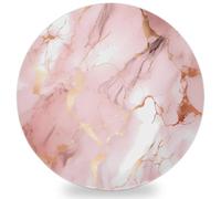 JXDXHCW Drink Coasters Set of 1, Absorbent Ceramic Coaster with Cork Base, Pink Rose Gold Marble Print Round Cup Coasters for Home Kitchen Bar, 10 cm