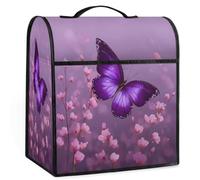 JXDXHCW Mixer Covers for 6-8 Quart Mixer, Stand Mixer Dust Cover with Top Handle and Accessories Pockets Kitchen Appliance Cover Dust Proof -Violet Butterfly Pink Blossoms
