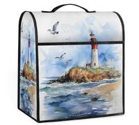JXDXHCW Mixer Covers for 6-8 Quart Mixer, Stand Mixer Dust Cover with Top Handle and Accessories Pockets Kitchen Appliance Cover Dust Proof -Ocean Lighthouse