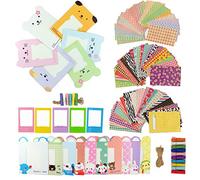 JXE 6 in 1 Accessories Bundle Kit for Fujifilm Instax Mini 9/8 Camera ¨C Pack of Stickers, Plastic Frame, Animal Ear Wall Hanging Frames, Clips with String