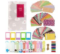 JXE 6 in 1 Accessories Bundle Kit for Fujifilm Instax Mini 9/8 Camera (Cloud Album, Sticker, Plastic Frame, Animal Wall Hanging Frames, Clips with String)