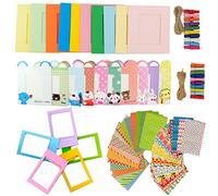 JXE Bundle Kit Accessories for Fujifilm Instax Mini 9/8 Camera Films (Sticker, Desktop Frame, Rectangle& Animal Wall Hanging Frames, Clips with String)