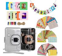 JXE Camera Accessories Bundle Kit for Fuji Instax Mini Liplay Crystal Case Film Border Sticker Wall Hanging Decoration Frame