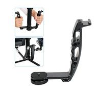 JXE DH-03 Aluminium L Type Microphone Stand Bracket Handle Grip Transmount Compatible for DJI Ronin S/Moza Air 2/Feiyu AK2000/Zhiyun Weebill Stabilizer