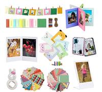 JXE Instant Camera Accessories Bundles Kit 9 in 1 Photo Frame Film Decoration Pictures Sticker Compatible with Fujifilm Instax Mini 8 8+ 9 Cameras Set-WH