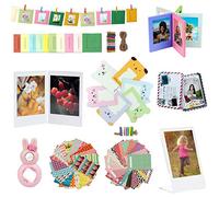 JXE Instant Camera Accessories Bundles Kit 9 in 1 Photo Frame Film Decoration Pictures Sticker Compatible with Fujifilm Instax Mini 8 8+ 9 Cameras Set-PK