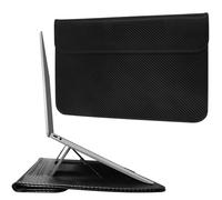 JXE JXO Faraday Bag for Laptops & Tablets, 16 Inch Laptop Sleeve Case with Laptop Stand, 2 Stand Modes, Slim Waterproof PU Leather Sleeve Cover Anti-Tracking Signal Blocking Pouch, Black