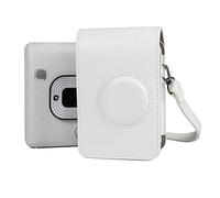 JXE PU Leather Shoulder Bag Camera Protective Case for Fujifilm Instax Mini Liplay Instant Camera (White)