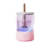 JXGUANGDIAN Electric Makeup Brush Cleaner, Automatic Cleaning Machine for Brushes & Sponges (Plug-in/Rechargeable) (New pink)