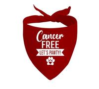JXGZSO 1 Piece Cancer Free Dog Bandana I Beat Cancer Dog Bandana (Cancer Free D red)
