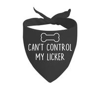 JXGZSO 1 Piece Can't Control My Licker Dog Bandana Pun Dog Scarf Gift for Dog Owner Funny Puppy Bandana (My Licker D Black)