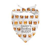 JXGZSO 1 Piece Daddy's Drinking Buddy Dog Bandana Whiskey Lovers Gift (Drinking Buddy Whiskey D)