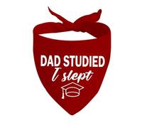 JXGZSO 1 Piece Graduation Dog Bandana Mom/Dad Studied I Slept Dog Bandana Graduation Announcement Gift (Dad Studied I Slept D)