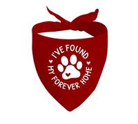 JXGZSO 1 Piece I've Found My Forever Home Puppy Bandana Dog Adoption Bandanna New Puppy Bandana Adopted Dog (Forever Home D red)
