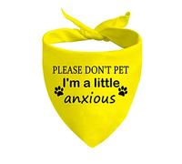 JXGZSO 1 Piece Nervous Anxious Dog Bandana Ask to Pet Dog Bandana Nervous Dog Gear (a Little Anxious D)