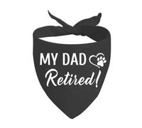 JXGZSO 1 Piece Retirement Gifts My Mom/Dad Retired Dog Bandana Dog Retired Friend Pet Puppy Gift (Dad Retired D Black)