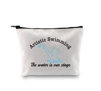 JXGZSO Artistic Swimming Makeup Bag Synchronized Swimming Gift Artistic Swimming The Water Is Our Stage Swimmer Toiletry Bag, Artistic Swimming