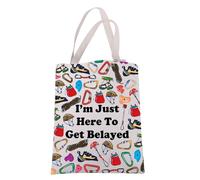 JXGZSO Bouldering Tote Bag Rock Climbing Lover Gift I'm Just Here To Get Belayed Tote Bag Boulderer Gift Sport Climber Gift
