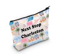 JXGZSO Charleston Travel Gift Next Stop Charleston Makeup Bag Bachelorette Gift South Carolina City Trip Gift Traveler Merch, Next Stop Charleston